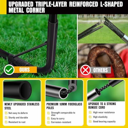 Soccer Goal, Kids Soccer Goals for Backyard Set, 2 Pack of Portable Pop Up Soccer Net with Soccer Ball, Cones, Complete Training Equipment for Youth, Toddler Outdoor Sports Games - color: Black Red, style: 6 ft x 4 ft