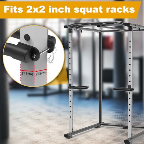 Kipika Power Rack Attachment for 5/8" & 1" Holes - Heavy Duty Home Gym Equipment for 2x2 or 3x3 Squat Rack, Adjustable and Easy to Install - color: For 2" x 2" Squat Rack with 5/8 & 1" Hole