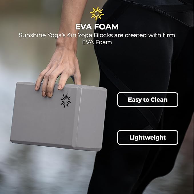 Bulk 4 in Foam Yoga Blocks, 10 Pack - color: Cool Gray