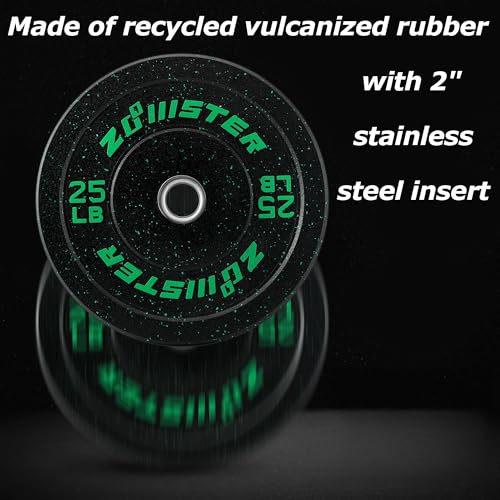 2-inch Bumper Weight Plate Olympic Plate Hi-Temp Bumper Weight Plate with Steel Insert Strength Training Weight Lifting Plate-ODOR-FREE | NOISE-REDUCING | ABSORB IMPACT - size: 100LB Bumper Weight Plate Set