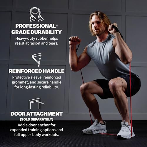 SPRI Xertube Resistance Bands with Handles – All Exercise Cords Sold Separately with Home Gym Workout Fitness Door Anchor Attachment Option - size: Light, style: With Door Attachment