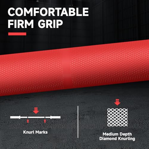 Ceramic Olympic Barbell 4/5/6FT – Short 2" Bar for Home Gym | Alloy/A3/45 steel. 400-500LB. 28mm knurled grip. Brass bushings. Squat, bench, deadlift, hip thrust. Fits standard plates. - color: Red, size: 6FT-500LBS