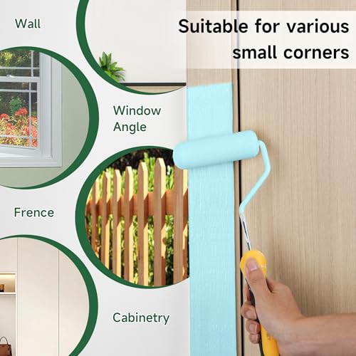 VOOMEY Mini Paint Roller Covers，High Density Foam Paint Roller，4 Inch Foam Roller Paint, 24 Pack,Fits All Flat Surfaces, Including Kitchen Cabinets, Doors, Tables, Etc. - style: 4 inch 24 pack（white）