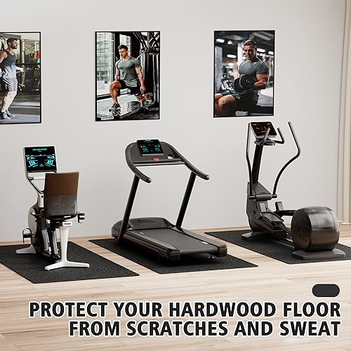 Bike Mat | 6mm, 30" x 72" Exercise Bike Mat/Treadmill Mat for Hardwood Floors or Carpet, Non-Slip Sweat-Proof Exercise Equipment Mat for Bike Trainer/Stationary Spin Bike/Indoor Cycling - size: 1/4" thick, 30" x 72"