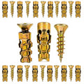 30PCS Hinge Repair Screw, 6×14mm Expansion Anchor Kit Door Hinge Thread Repair for Stripped Holes, Secure Cabinet Door Fastening with Expansion Anchors for Wood, Heavy-Duty Repair Screws