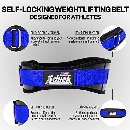 Schiek Sports Model 3004 Power Lifting Belt - Black - color: Blue, size: X-Small
