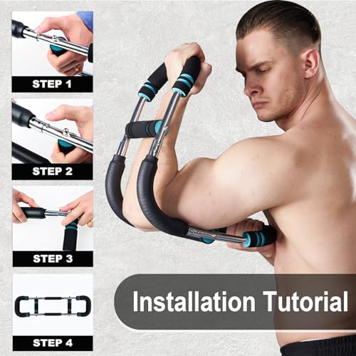 HOTWAVE Push Up Board with Twister Arm Exerciser, Portable Foldable 20 in 1 Push Up Bar at Home Gym & Adjustable Spring Workout Bar, Forearm Triceps Chest Enhanced Exercise Strengthener