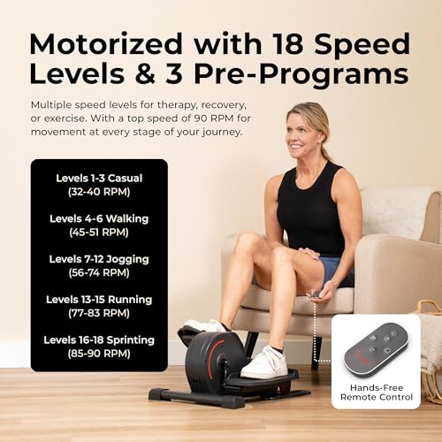 Sunny Health & Fitness Under Desk Pedal Elliptical Machine Leg Exerciser - color: Matte Black