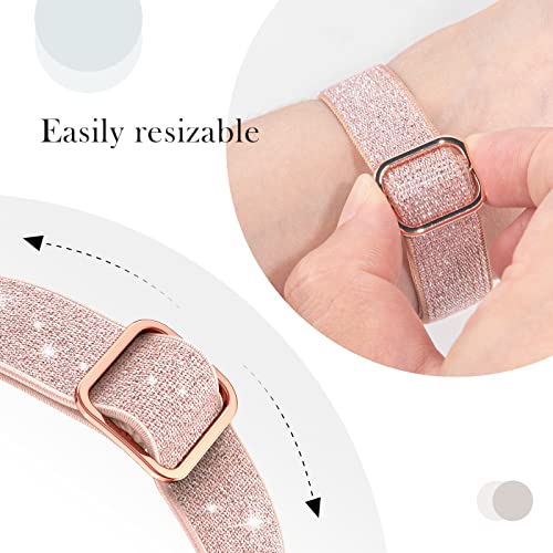 LETOID Stretchy Bands for Apple Watch Band Women Men Adjustable Solo Loop | Skin-Friendly Elastic Nylon Replacement Strap, iWatch Series 11 10 9 8 7 6 5 4 3 2 1 SE Ultra 49 46 45 44 42 41 40 38mm - color: 6-Pack: Black/Silv Wht/Gold Wht/Pink/Purple/Teal,