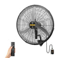 ROVSUN 30inch Wall Mounted Fan with BLDC Motor & Remote Control, High Velocity Industrial Wall Fan with Wired Remote, 4-Speed Outdoor Fan, Waterproof Oscillating Wall-mount Fan for Garage, Gym, Patio - size: 30"