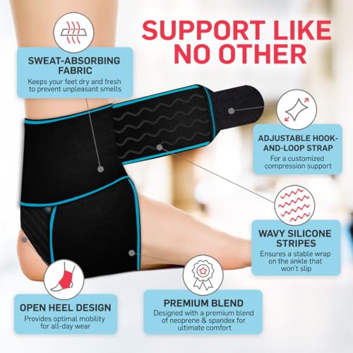 Dr. Arthritis Essentials Ankle Brace Support, Stabilizing Wrap for Sprains, Tendonitis, Achilles Injuries, Running, Basketball, Fits Left & Right Foot (Pink Single) - size: Pink - 1 Pack