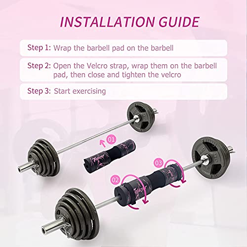 Squat Pad Barbell Pad for Workout, Neck & Shoulder Protective Foam - color: Pink Marble
