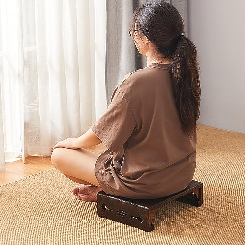 Wood Bed Step Stool,Wide Wooden Stepping Stool for Kids & Adults,Desk Foot Stool,4 inch Step Stool,Low Footrest Step Platform,Surface 15.8"x11.8"