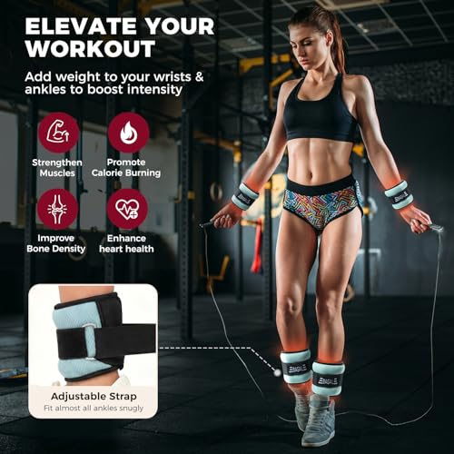 BAGAIL Ankle Wrist Weights for Women & Men, Set of 2 (Available in 0.5/1/2/3/4/5 lb Each), Wearable Leg Arm Weights with Sleek Design & Secure Fit for Walking, Running, Pilates, Home Fitness - color: Light Blue, size: 6 Lb Pair (3 Lb Each)