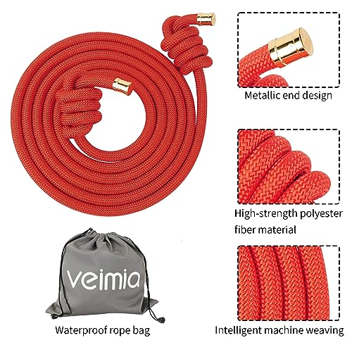 veimia Flow Rope for Fitness High Performance Double Woven Workout Rope Adjustable Flow Jump Rope for Men Women Training Indoor Outdoor Cardio Exercise Rope for beginner - color: Rose red