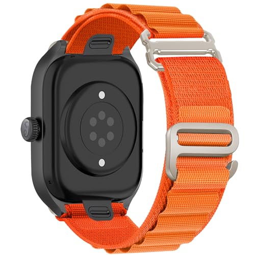 Alpine Loop Nylon Band - Compatible with Apple Watch Ultra 2/Ultra Bands 49mm 45mm 44mm for Men Women, Adjustable with Metal C Hook Strap for iWatch Ultra 2 iWatch Ultra Series 10 46mm SE/9/8/7/6/5 - color: Alpine/Bright Orange Titanium