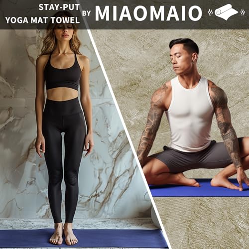 MIAOMIAO Non-Slip Hot Yoga Towel Set,Super Absorbent Microfiber in, 24.5" x 72" - Anti-Slip, Injury Free Design for Pilates, Yoga Mats, Exercise, and Fitness Gear - color: Black