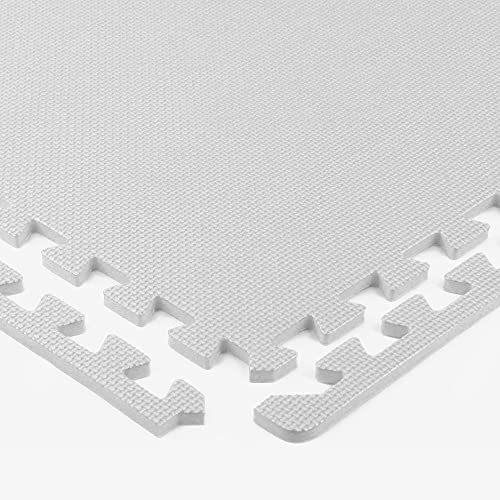 Flooring Inc's Puzzle Exercise Mats, EVA Foam Interlocking Floor Mats for Protective, Cushioned Workout Flooring for Home and Gym Equipment, Multiple Sizes & Colors - color: White, size: 1/2" Thick