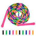 Coolrunner 16 FT Long Jump Rope(1 PACK), Double Dutch Jump Ropes, Soft Beaded Skipping for Kids Adults, Plastic Segmented Long Enough for 4-5 Jumpers - color: Pink