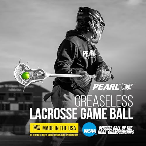 PEARL X Greaseless Lacrosse Balls by Guardian Innovations - Official Ball of NCAA Championships - Meets NOCSAE Standards and SEI/NCAA Certified - color: Optic Yellow, size: 10 Pack