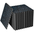 SUPERJARE 30" x 30" Larger Rubber Top Exercise Equipment Mats, 0.56" Thick 24PCS 150 Sq Ft High-Density EVA Foam Interlocking Gym Flooring, Big Workout Mat for Home Gym, Floor Protection, Black/Blue - size: 24 Tiles (150 Sq Ft)