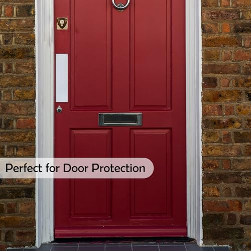Rubber Bond Push Plates (4 Pack) 4" x 16" - Effortless Peel & Stick - Prevents Dents & Scratches - Self-Adhesive & Universal Fit (White) - color: White, size: Push Plate - 4 Pack - 4"x16"