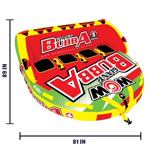 Wow Sports Bubba Towable Tubes for Boating, Boat Accessories for Tubing, Water Tube for Boats - style: 1 to 4 Person