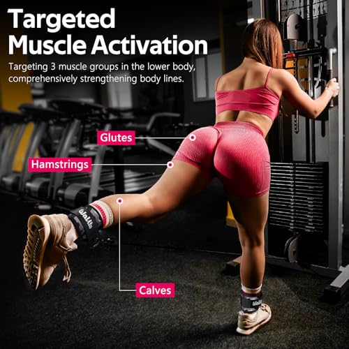 WALITO Gym Ankle Straps for Cable Machines Women & Men - Glute Kickback Ankle Cuff, Adjustable Cable Machine Accessories for Leg Extensions, Hip Abductors & Lower Body Workouts - color: Pair-Camouflage