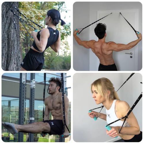 Kensui NanoBars V2 - Portable Suspension Trainer, 600 lb Max Load | Stable and rotating handle modes support pull ups, rows, dips, curls and full body training with natural wrist movement.