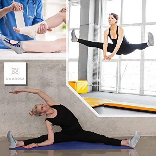 unenow Non Slip Grip Yoga Socks for Women with Cushion for Pilates, Barre, Home - color: 4 Pairs Grids-green/Blue/Pink/Lake Blue