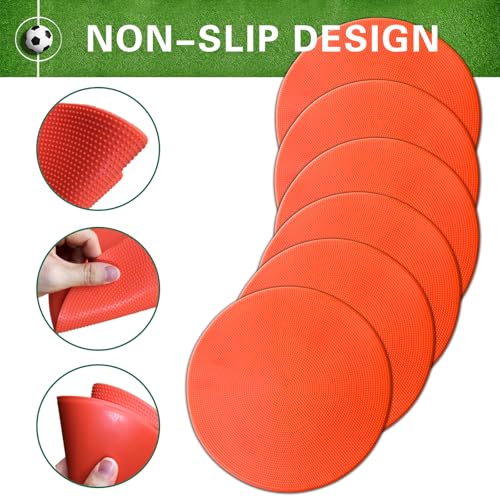 Poly Spot Markers 4 inch/9 inch Non-Slip Rubber Agility Training Markers Floor Dots Flat Field Cones for Football, Soccer, Basketball, School Exercise Drills, Dance Practice - color: Orange Red, size: 9 inch