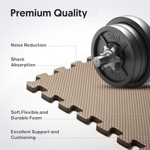 24 Pack 96 sqft Home Gym Mat, Puzzle Exercise Mat, EVA Interlocking Foam Floor Tiles for Home Workout Equipment and Kids' Play Areas - Blue, 24 in x 24 in x ½ in - (Brown, 24 Pack(96 SQ FT)) - color: Brown, size: 24 Pack(96 SF)