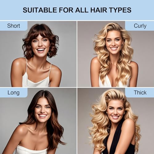 Heatless Curls Overnight Hair Care Set - Jumbo Velvet Hair Curlers | No Heat Hair Rollers for Women, Comfortable Sleep-In Hair Rollers with Satin Scarf, No Heat Damage Curling Rods for All Hair - color: Blue