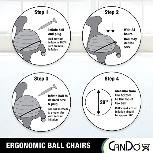 CanDo Plastic Mobile Ball Chair Adult