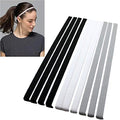 Girls Sport Headbands Non-Slip Hairband - Athletic Grip Elastic Single Skinny Sweatbands for Guide Sweat When Running Soccer Basketball Yoga Tennis Cycling 10 Pack - color: Black+Grey+White
