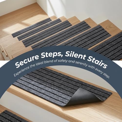 Beavorty Outdoor Rug Indoor Outdoor Rugs Tread Stair Carpet Non-Skid Safety Rug Wood Steps Indoor Runners Dogs Cats Stair Rugs Keep Elders and Pets Safe Stair Treads Door Mats Outdoor