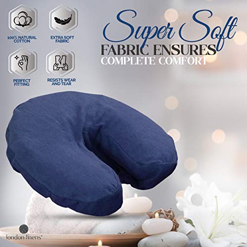 London Linens Pack of 10, Premium Extra Thick 100% Cotton Flannel Massage Tables Face Cradle Covers Cozies Fitted - Includes 10 pcs (Blue) - color: Blue, size: 10