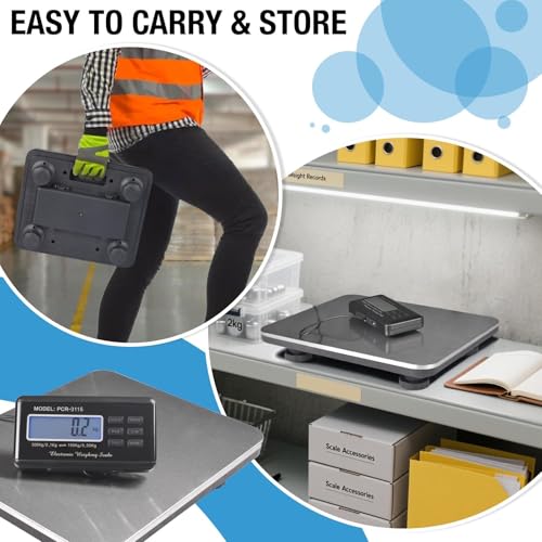 SurmountWay Shipping Scale 660lbs LCD Digital Platform Heavy Duty Portable Stainless Platform for Postal Shipping Scale Industrial Floor Scale W/ 14"X 12" - size: 660lb