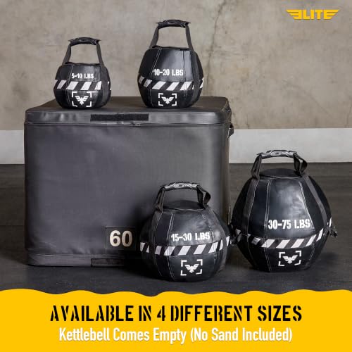 Elite Kettlebell Sandbag - Heavy Duty Sand Weights Bag for Cross Training, Strength Training, Workout, Functional Fitness, Adjustable Weight, Durable Training Equipment for Home & Gym (UN-FILLED) - size: 15-30 lbs