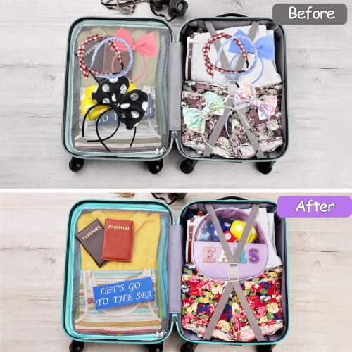 Translucent Mouse Ears Travel Case, Chenille Letter Headband Ears Holder Waterproof Hair Accessories Organizer Storage for Women Adults Gift Large Thicken Makeup Snack Bag for Park Travel - color: Purple