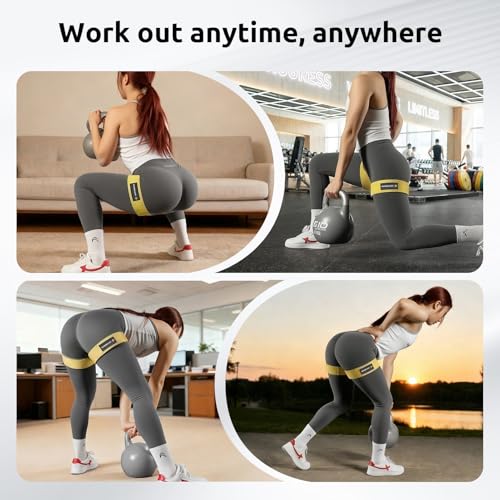 MANUEKLEAR Non-Slip Blood Flow Restriction Bands for Thighs, BFR Booty Bands for Women Glutes Leg, Adjustable Occlusion Thigh Bands for Workout Leg & Hip - color: Yellow