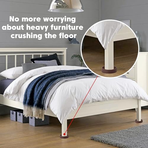 Rubber Non-Slip Furniture Pads-8 PCS 2 inch Furniture Casters Cup for Hardwood Floors, Rubber Feet Floor Protector for Bed Sofa Table and Chair Stopper (Round, Brown) - size: 8PCS 2" x 2" Brown