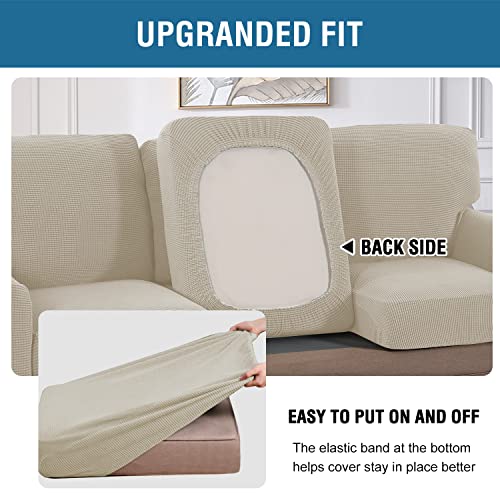H.VERSAILTEX Multi-Pieces Chair Covers Stretch Couch Covers Form Fitted Seat and Back Cushions Covers (1 Seat Cover Plus 1 Back Cusion Cover, Bonus 2 Armrest Covers), Island Fossi - color: Island Fossi, size: 1 SEAT COVER + 1 BACK COVER+ 2 ARMREST COVERS