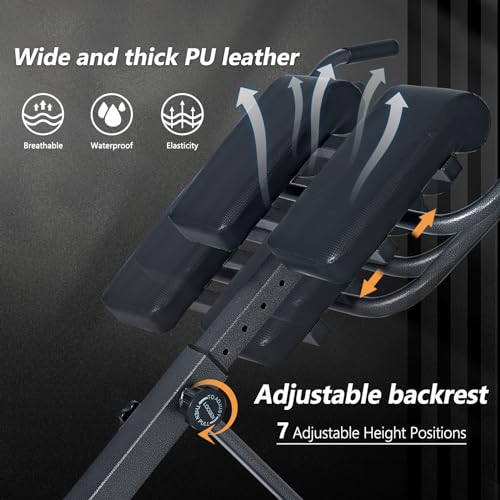 SogesPower Roman Chair Back Extension Machine, Hyperextension Bench for Hamstring,Adjustable and Foldable Exercise Equipment for Home Gym