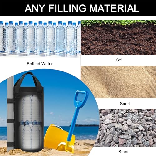 Canopy Weights Sand Bags for Weight Windproof Pop up Canopy Tent -(No Sand)-4 Pack-125LBS - color: Black(4 Pack)