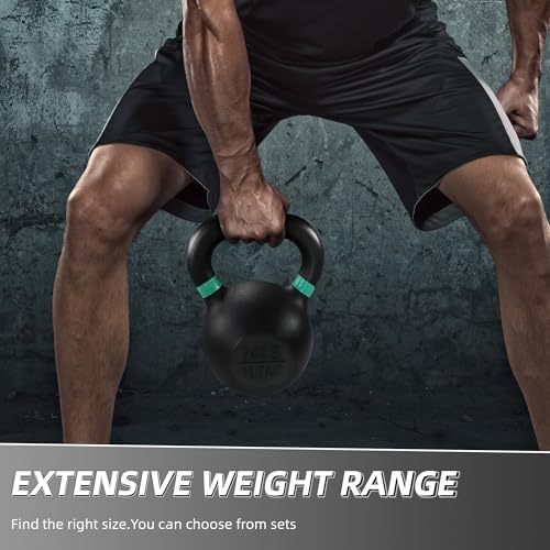 Elevon Cast Iron Kettlebell Weights for Home Gym, Heavy Duty Strength Training, Workout Equipment for HIIT, Functional Fitness