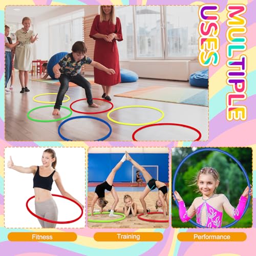 Sratte 8 Pcs Color Hoop Detachable Adjustable Exercise Ring Plastic Hoop for Gymnastics Dog Agility Equipment Party Decor, 4 Colors - color: Bright Colors, size: 28 Inch