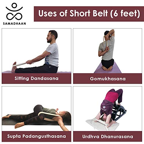 Yoga Strap with Durable Sliding Brass Buckle | Strong & Secure Yoga Strap | Double Thickness Adjustable Yoga Belt for Daily Stretching, Yoga, Pilates & Fitness