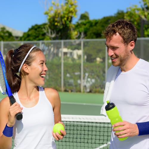 Bememo 24 Pcs Wrist Sweatbands Bulk Sports Wrist Bands for Men Women Breathable Athletic Tennis Wristbands Stretchy Absorbent Cotton Terry for Basketball, Baseball, Gym, Working Out - color: Dark Blue