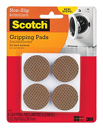 Scotch Gripping Pads, Round, Brown, 1.5-in Diameter, 8 Pads/Pack, 6-Packs (48 Total)